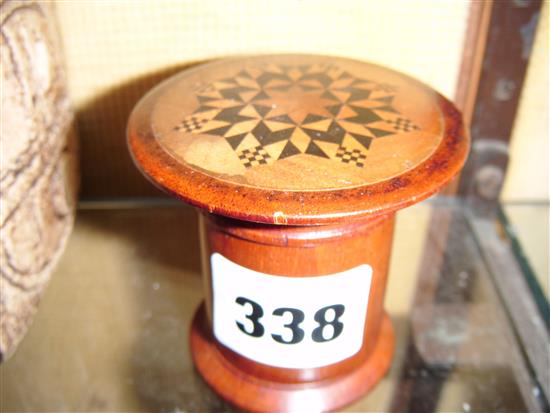 A Tunbridge Ware mahogany nutmeg grater